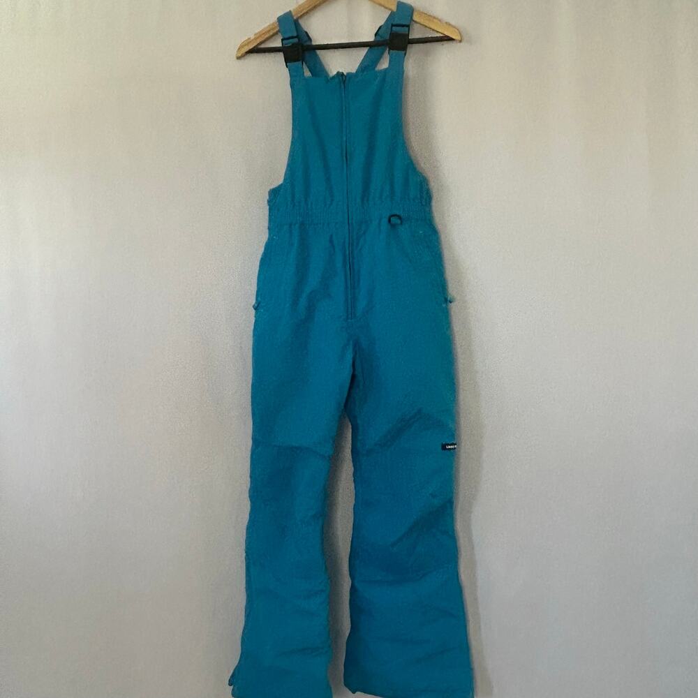 Lands End Snow Bib Overalls Youth 14 Teal Ski Pants Insulated Winter